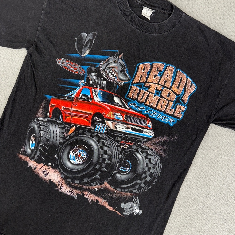 90’s Monster Truck Shirt L Black Badd Dawg Pit Bull Dog Ready To Rumble Hip Hop